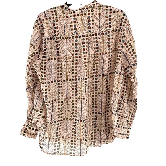 Marant Etoile Women's Ecru Mexika Printed Cotton Blouse Size 38 | Medium - Picture 10 of 12